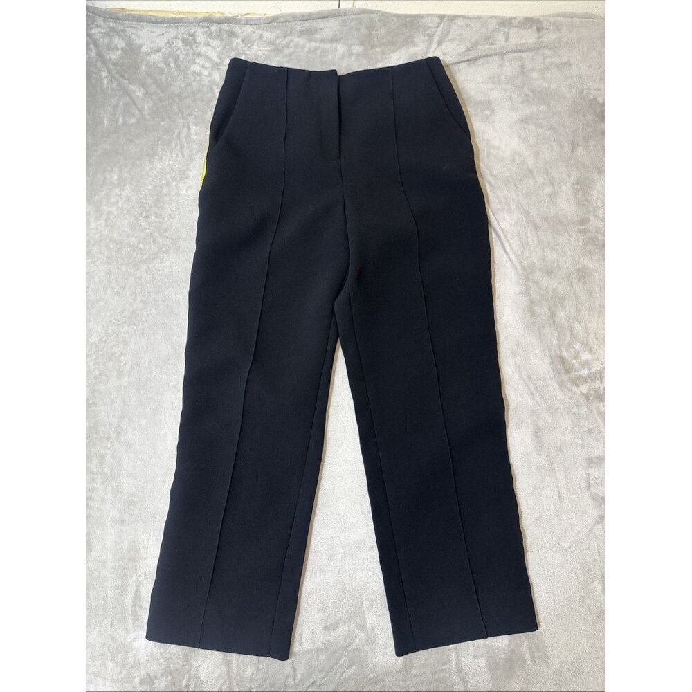 Women’s Von Furstenberg Chino Pants Black Yellow Stripe Size 10